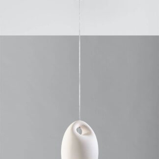 Biała wisząca lampa ceramiczna Bukano