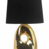 Lampa stołowa Hierro z czarnym abażurem i złotą podstawą