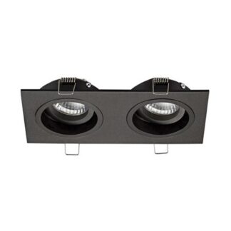 Czarne wpuszczane w sufit podwójne oczko sufitowe Chuck od Zuma Line