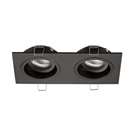 Czarne wpuszczane w sufit podwójne oczko sufitowe Chuck od Zuma Line