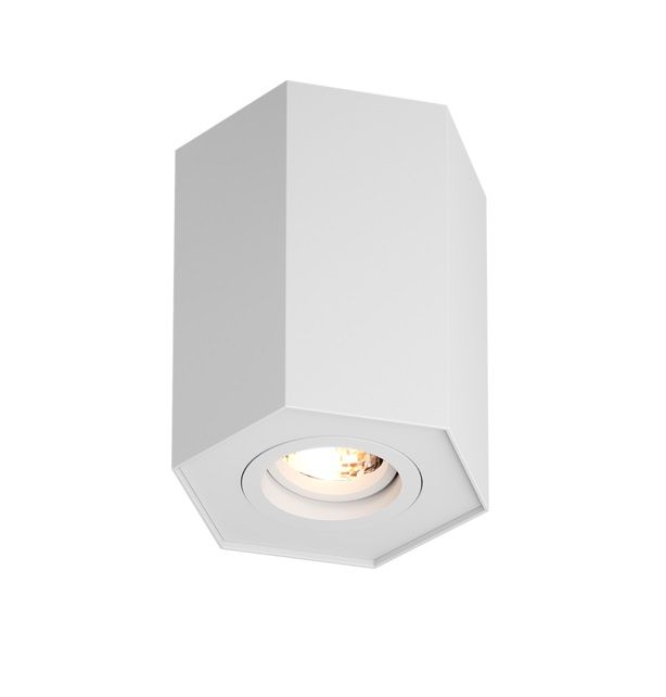 OUTLET: Biała sufitowa lampa Polygon od Zuma Line