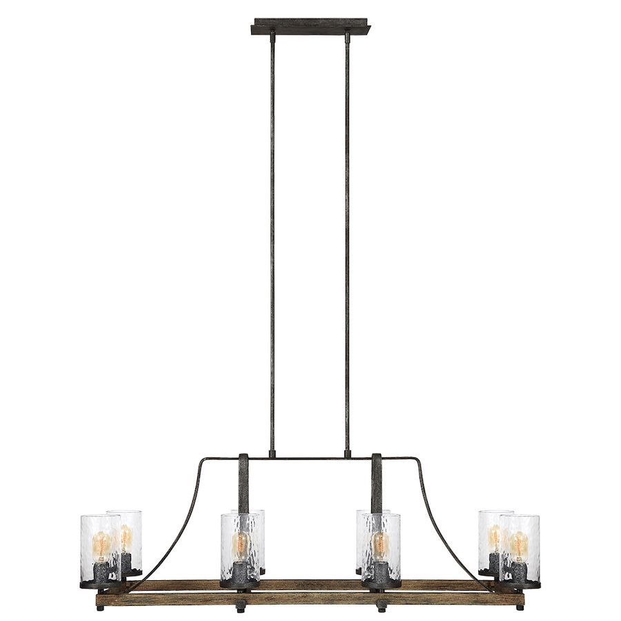 Podłużna wisząca lampa Angelo z ośmioma punktami świetlnymi