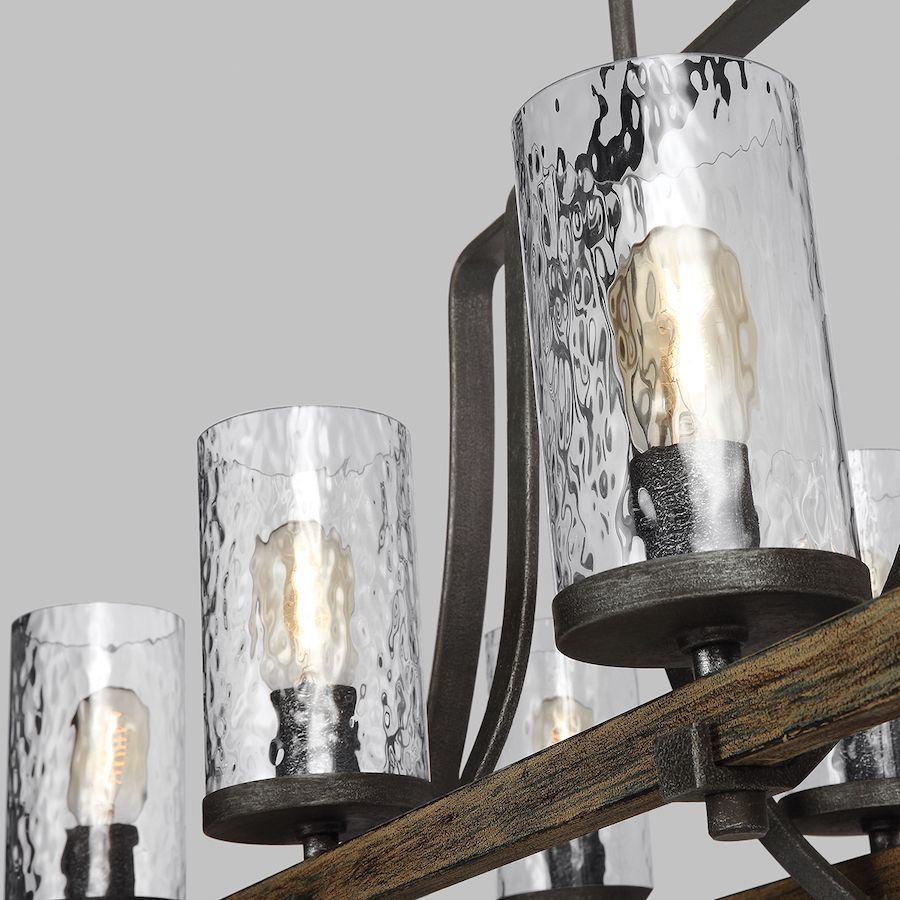 Podłużna wisząca lampa Angelo z ośmioma punktami świetlnymi