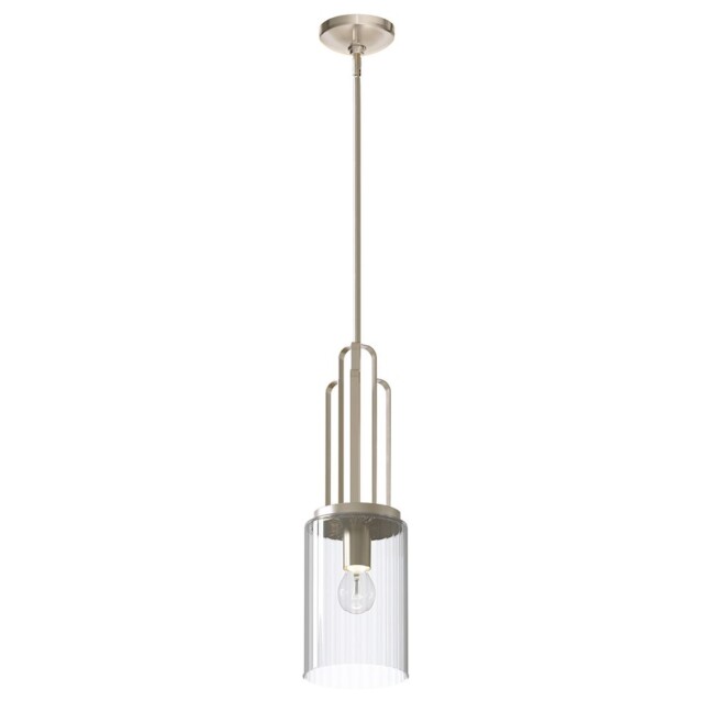 Lampa wisząca Kimrose z jednym punktem świetlnym w wykończeniu o efekcie polerowanego niklu