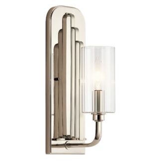 Kinkiet Kimrose z jednym punktem świetlnym w wykończeniu polerowanego niklu