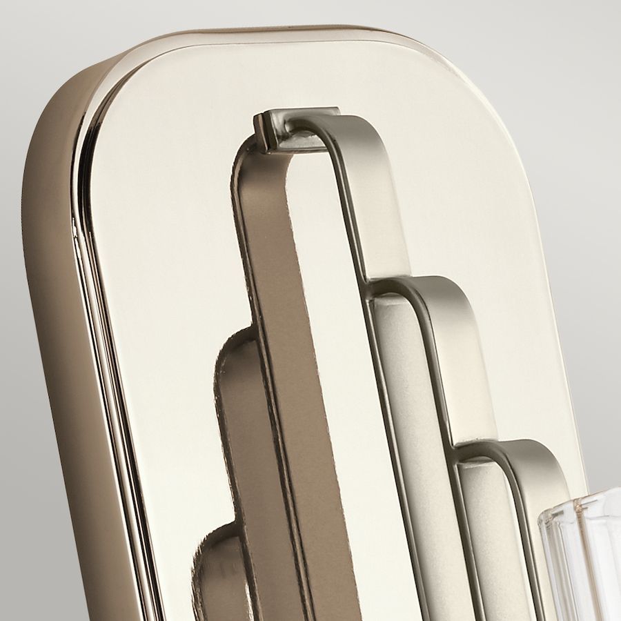 Kinkiet Kimrose z jednym punktem świetlnym w wykończeniu polerowanego niklu