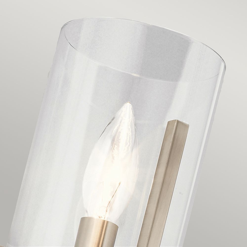 Kinkiet Nye z jednym punktem świetlnym w klasycznym odcieniu pewter