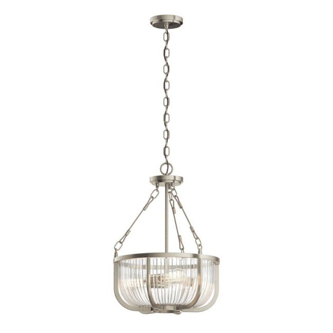 Wisząca lampa półplafon Roux w kolorze szczotkowanego niklu