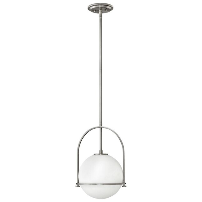 Wisząca lampa Somerset w kolorze szczotkowanego niklu