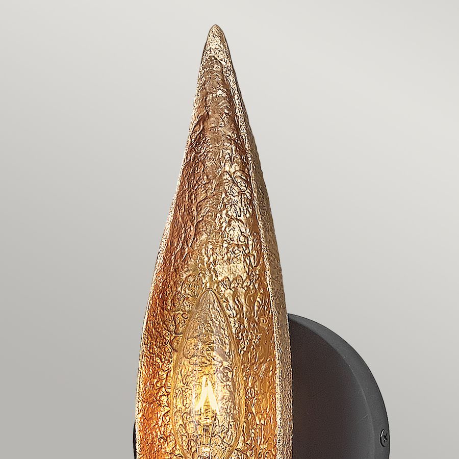 Kinkiet Willow z jednym punktem świetlnym, inspirowany kształtem liścia