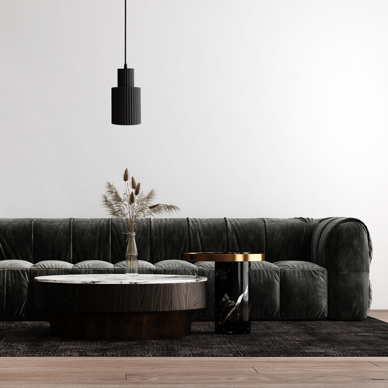 Duża czarna lampa wisząca Tokio