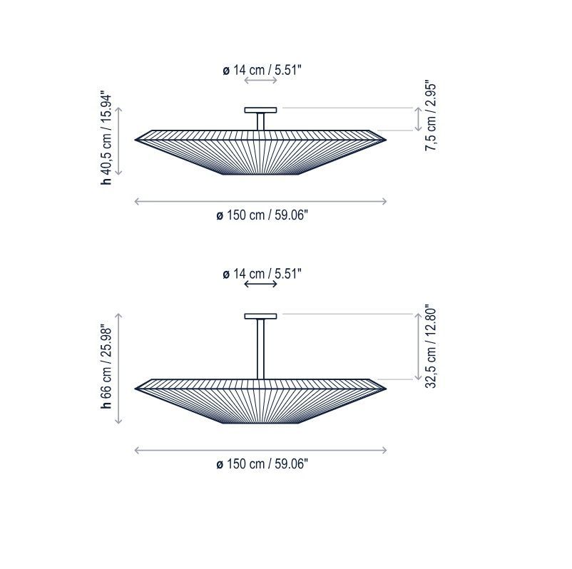 Stylowy plafon Siam 150 w kolorze kremowym