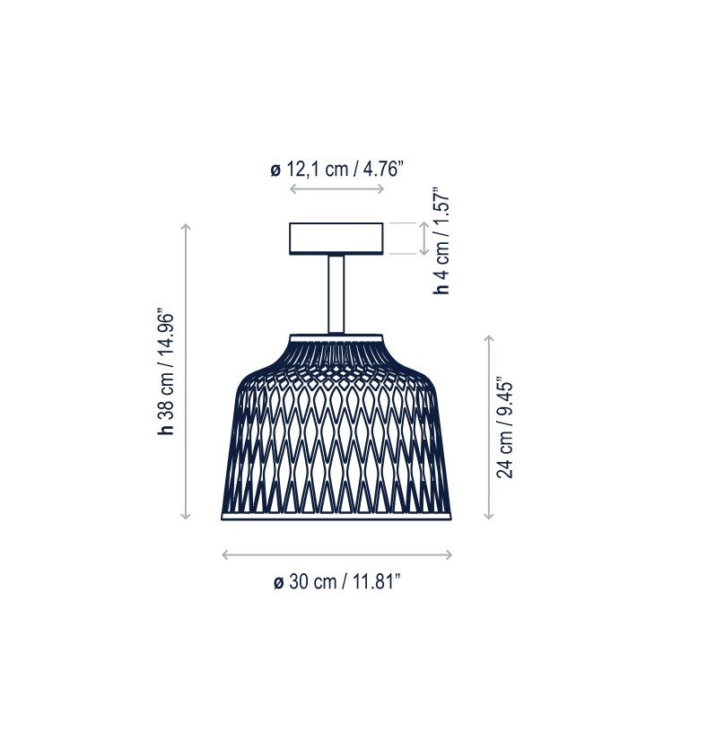 Lampa sufitowa Soft PF/30 Outdoor w kolorze ochry, o klasie szczelności IP44