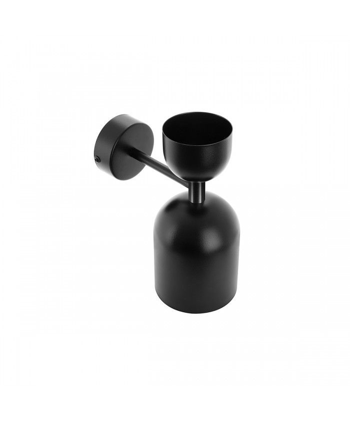 Czarny lakierowany kinkiet Supuru w minimalistycznym stylu