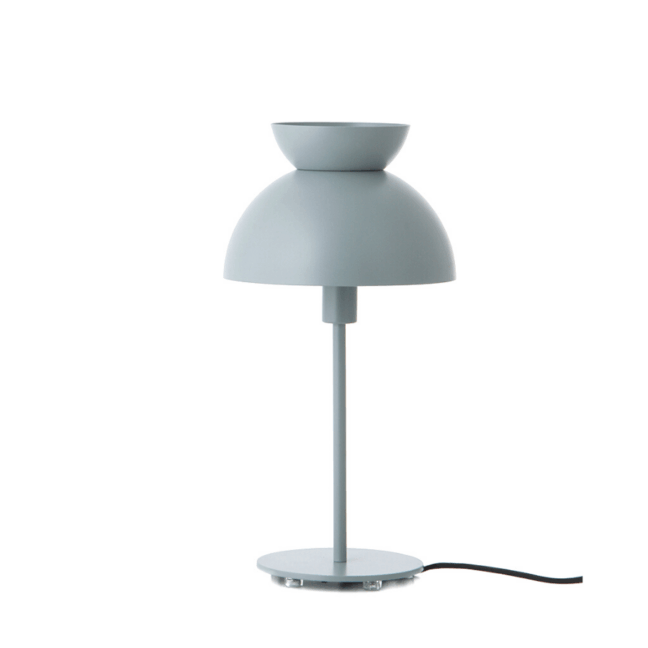 Lampa stołowa Butterfly w kolorze szałwiowym z metalowym, jasnym kloszem