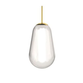 Szklany klosz Cameleon Pear M z mocowaniem w złotym kolorze