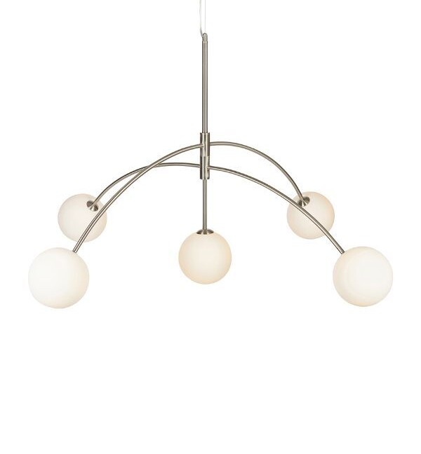 Srebrna łukowa lampa wisząca Heaven z szklanymi kloszami