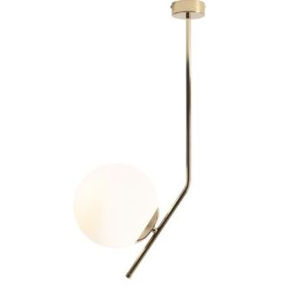 Złota lampa sufitowa Gallia z kloszem w kształcie kuli