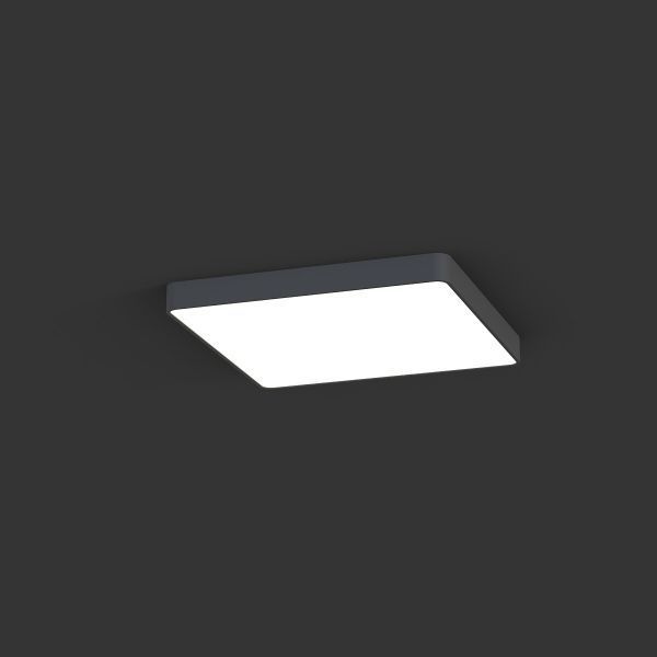Duży szary plafon Soft LED o wymiarach 63x63 cm