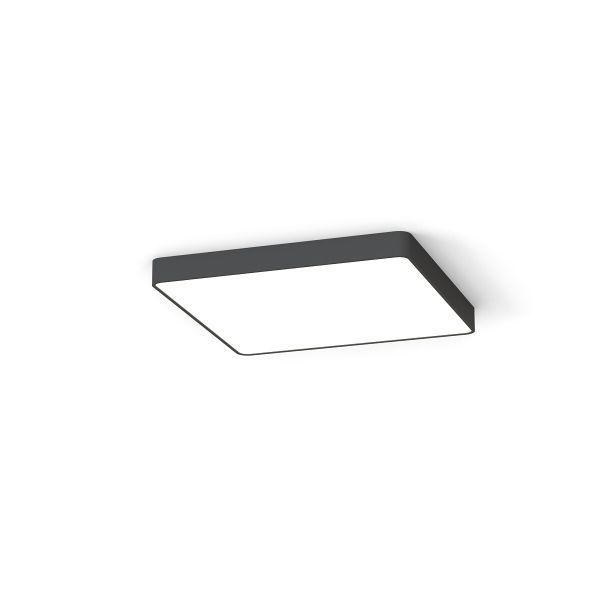 Duży szary plafon Soft LED o wymiarach 63x63 cm