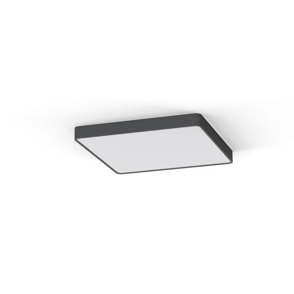 Duży szary plafon Soft LED o wymiarach 63x63 cm