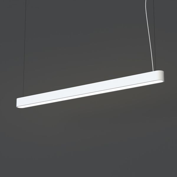 Biała, wisząca lampa Soft LED o wymiarach 125x6 cm