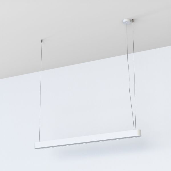 Biała, wisząca lampa Soft LED o wymiarach 125x6 cm