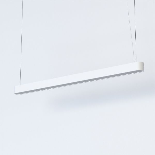 Biała, wisząca lampa Soft LED o wymiarach 125x6 cm