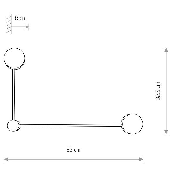Czarny kinkiet Orbit II w rozmiarze 20/40 w eleganckim odcieniu黑.