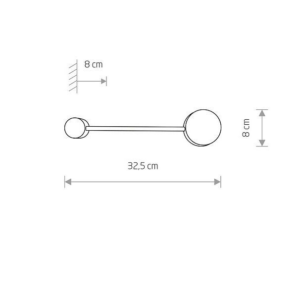 Nowoczesny kinkiet Orbit I 20 w kolorze czarnym