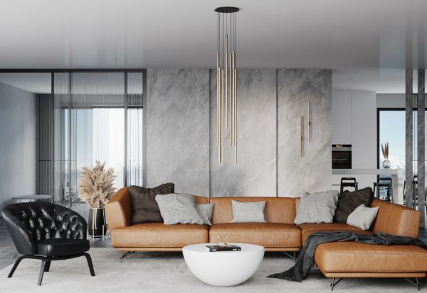 Złoty kinkiet Laser w kształcie tuby