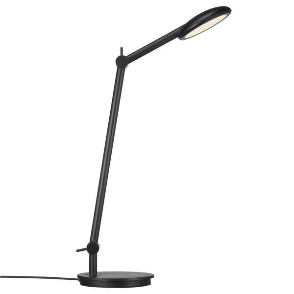 Regulowana czarna lampa biurkowa Bend od Nordlux z wbudowanym portem USB