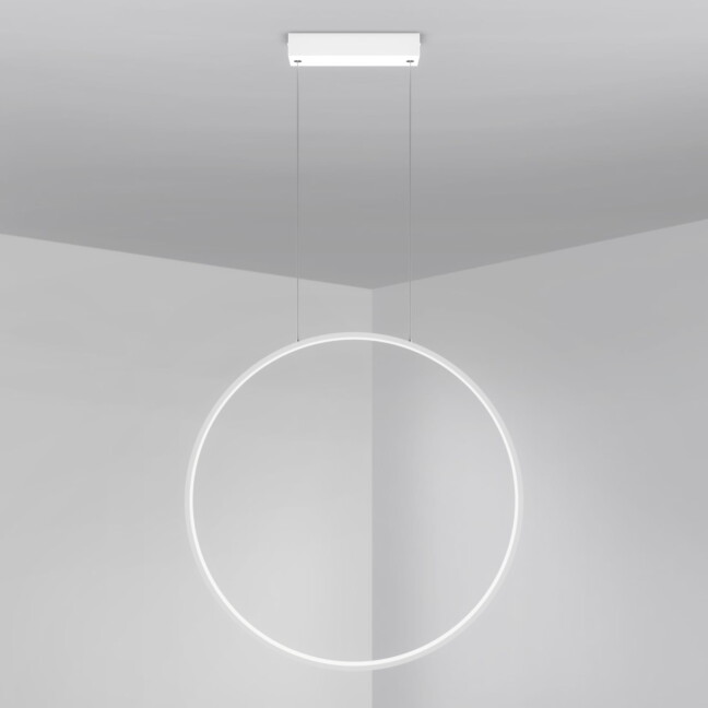 Biała, duża lampa wisząca Mirror LED