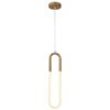 Złota lampa wisząca LED o minimalistycznym designie w kształcie U