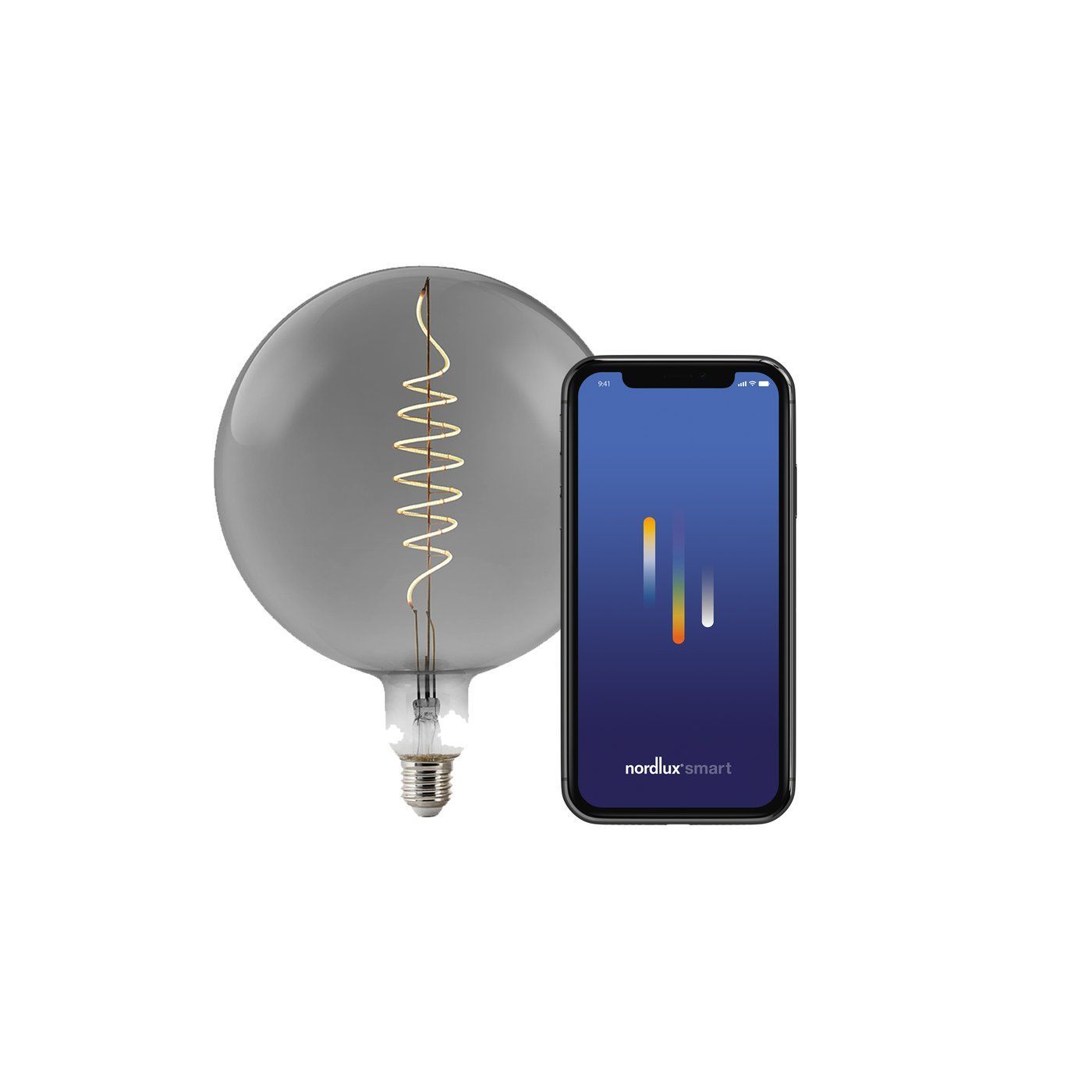 Duża inteligentna żarówka E27 Nordlux o temperaturze barwowej 1800 K