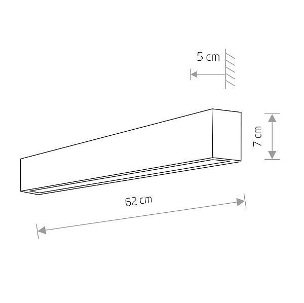 Nowoczesny kinkiet Straight Led S w szarym kolorze
