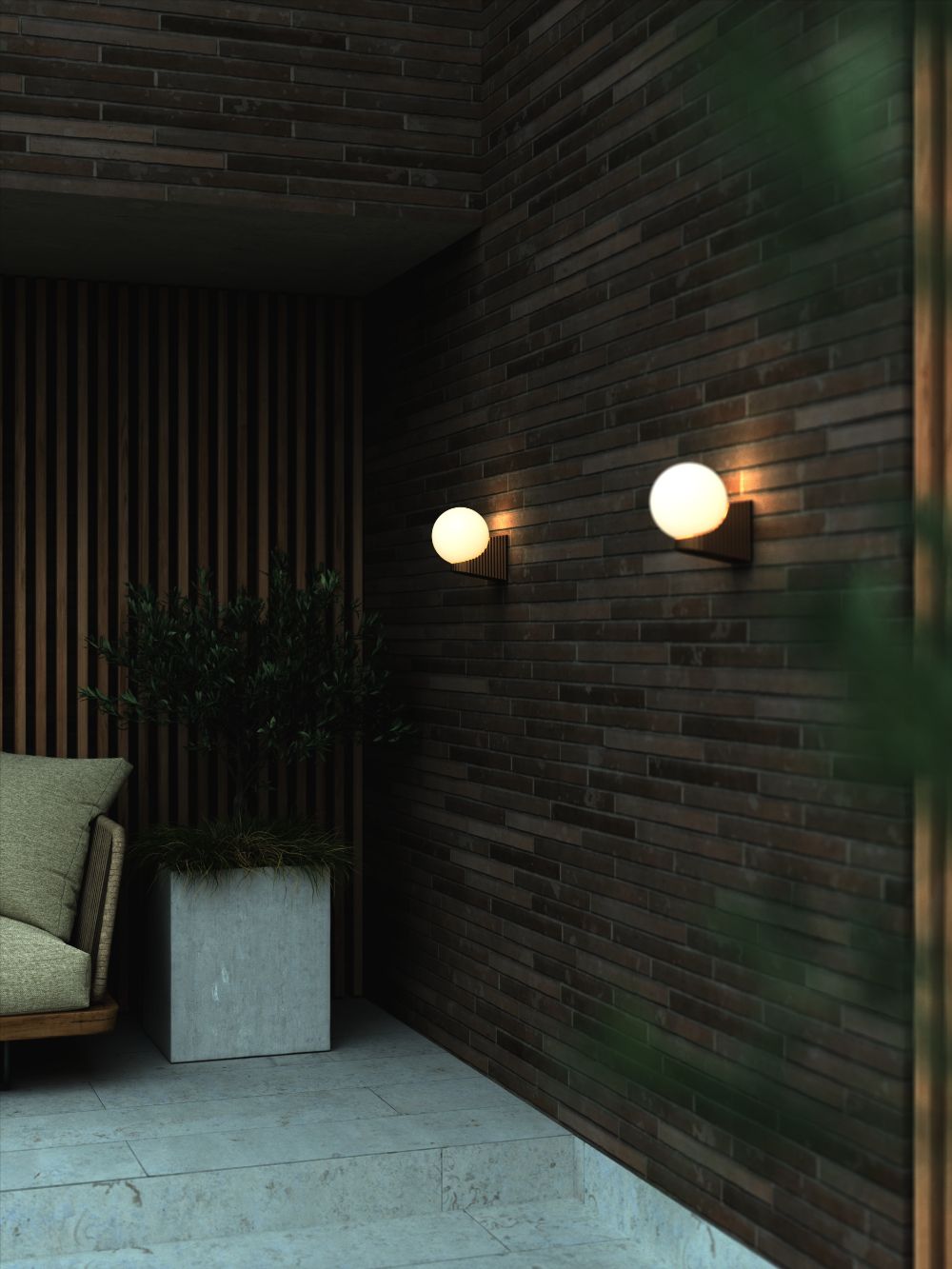 Stylowy brązowy kinkiet Hayley, odporny na wilgoć dzięki klasie IP44