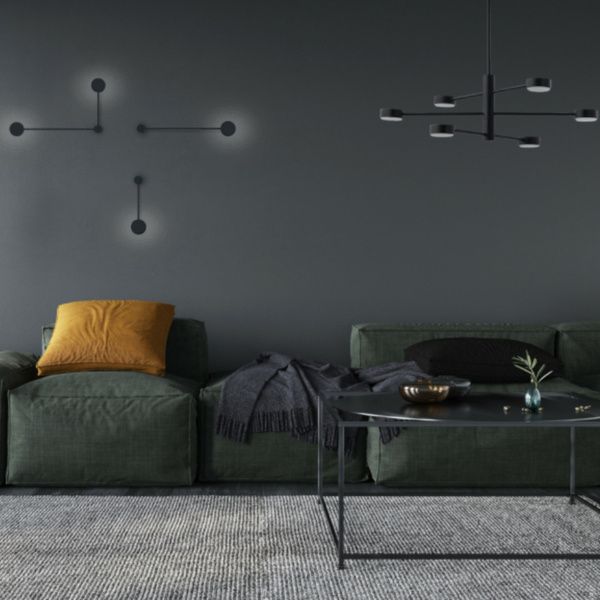 Czarny kinkiet Orbit II w rozmiarze 20/40 w eleganckim odcieniu黑.