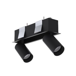 Czarna podtynkowa lampa sufitowa Mono Deep