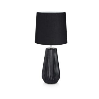 Lampa stołowa Nicci z czarnym abażurem i ceramiczną podstawą