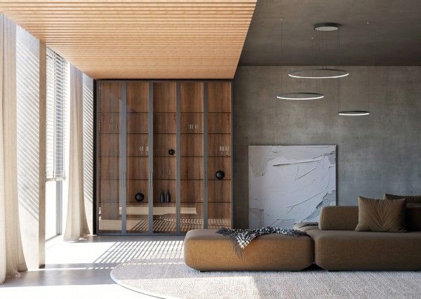 Czarna wisząca lampa Circolo z trzema okręgami LED o ciepłej barwie 3000K idealna do salonu