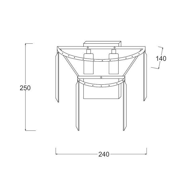 Srebrny kinkiet Amedeo z kloszem wykonanym z kryształu
