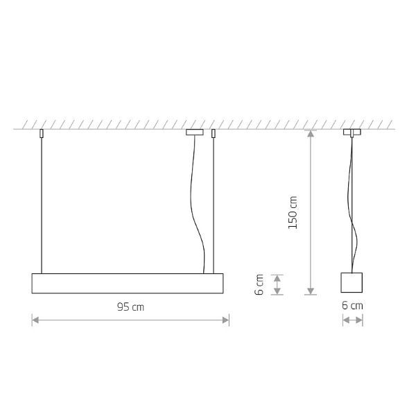 Biała lampa wisząca Soft LED o wymiarach 95x6 cm