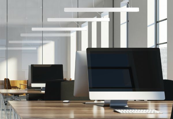 Biała lampa wisząca Soft LED o wymiarach 95x6 cm