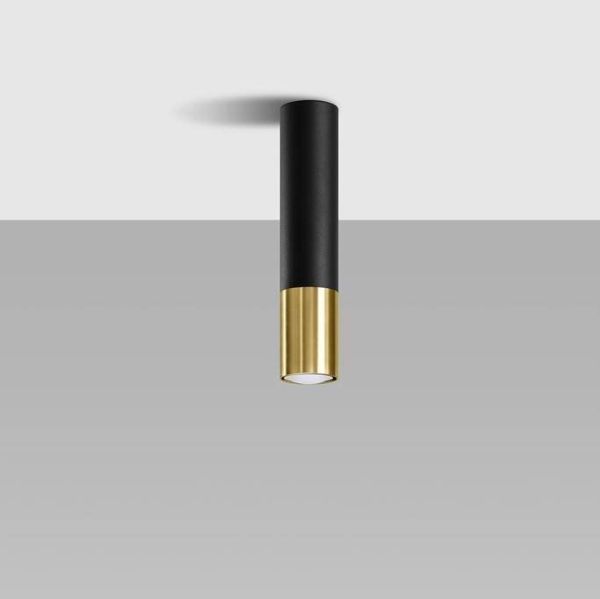 Stylowa lampa sufitowa Loopez w czarno-złotej kolorystyce