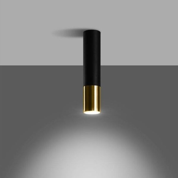 Stylowa lampa sufitowa Loopez w czarno-złotej kolorystyce