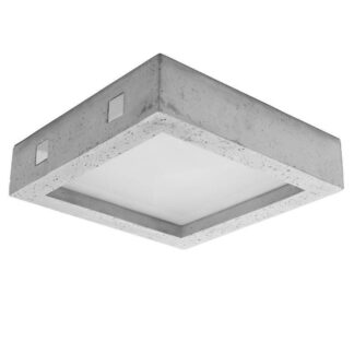 Betonowy plafon Riza w kwadratowym kształcie, idealny do nowoczesnej sypialni