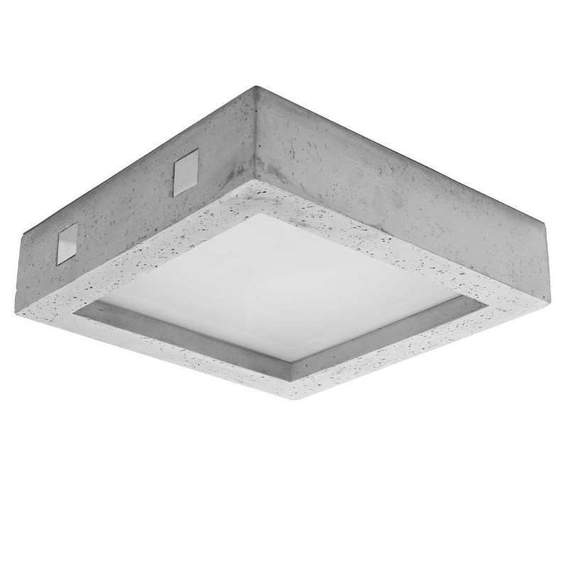 Betonowy plafon Riza w kwadratowym kształcie, idealny do nowoczesnej sypialni