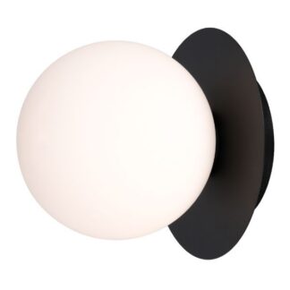 Czarny kinkiet Cape Town - szklana kula