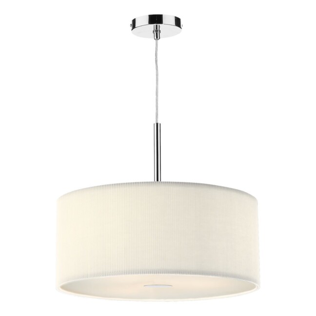 Kremowa lampa wisząca ZARAGOZA z mlecznym dyfuzorem
